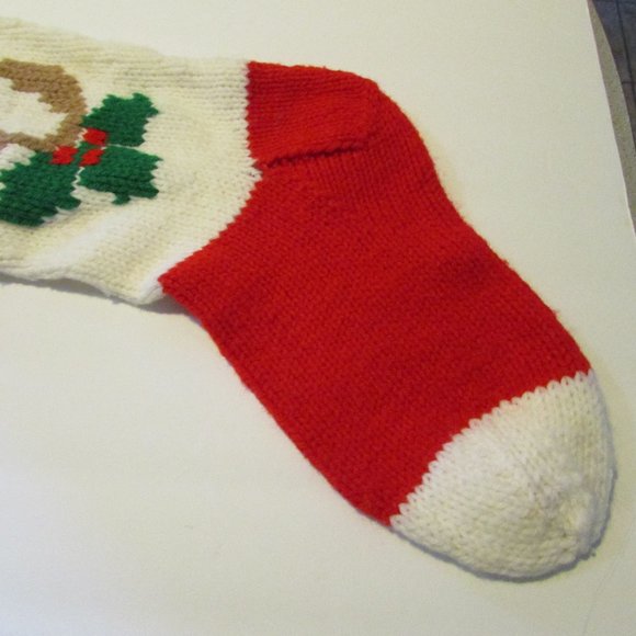 vintage handmade Ruldoph the Red Nose Reindeer Christmas stocking - Picture 3 of 6